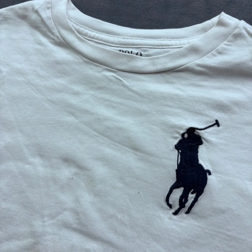 Polo Ralph Lauren Boys White Big Pony Short Sleeve T-Shirt Size M 10-12
